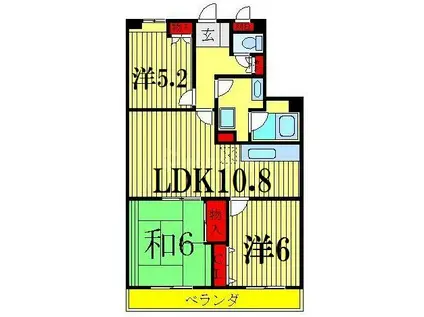 ウィンベル深野(3LDK/3階)の間取り写真