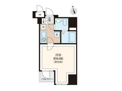 ラシクラスラゾ銀座イースト(1K/7階)の間取り写真