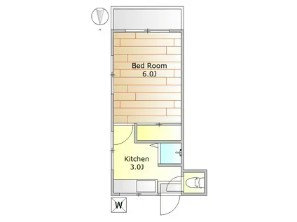 コーポEGAWA(1K/2階)の間取り写真