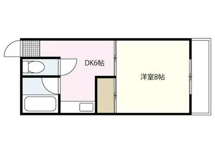 メゾンヤマキ(1DK/3階)の間取り写真