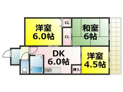 アメニティ千島(3DK/4階)の間取り写真