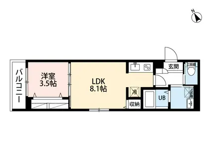 アーバンレジデンス NII(1LDK/2階)の間取り写真