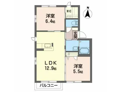 シャーメゾン西玉(2LDK/2階)の間取り写真