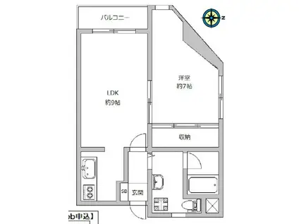 レジデンス秀麗(1LDK/3階)の間取り写真