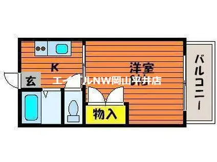 レクサス芳泉I(1K/2階)の間取り写真