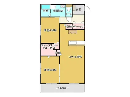 AMUZA TIPO(2LDK/3階)の間取り写真