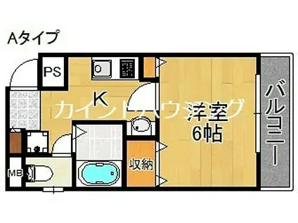 インペリアル天下茶屋(1K/7階)の間取り写真