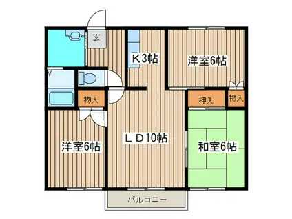 MIYUKI MANSION(3LDK/1階)の間取り写真