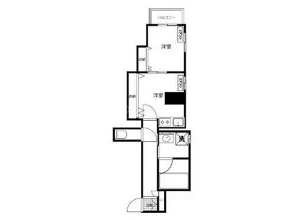 弥栄ビル(1LDK/3階)の間取り写真