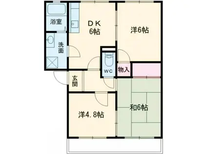 サンライズフジC(3DK/2階)の間取り写真