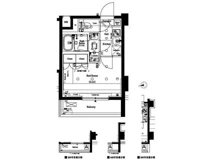 アークマーク品川中延STA(1K/4階)の間取り写真