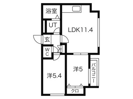 カサトレスAG(2LDK/6階)の間取り写真