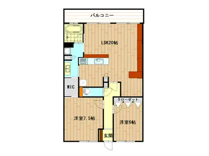 サーパス大分駅前セントマークス(2LDK/8階)の間取り写真