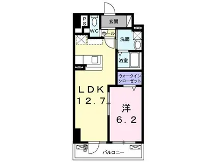 リバーサイドガーデンノースヒル(1LDK/4階)の間取り写真