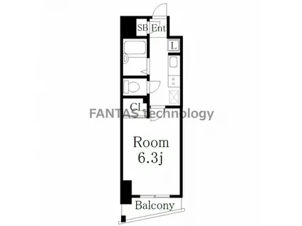 スカイコート渋谷初台(1K/5階)の間取り写真