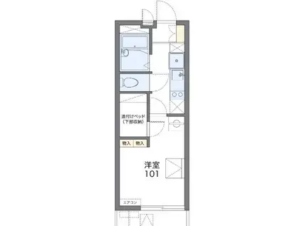 レオパレスひばり第一(1K/1階)の間取り写真