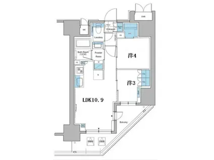 LEFOND PROGRES秋葉原マークス(2LDK/13階)の間取り写真