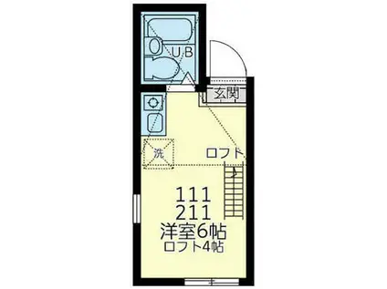 ユナイト小机ステーションクロスビー(ワンルーム/2階)の間取り写真