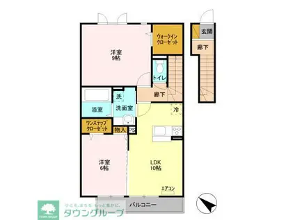 サザンクロス(2LDK/2階)の間取り写真