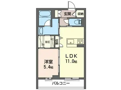 ユーフォネス(1LDK/3階)の間取り写真