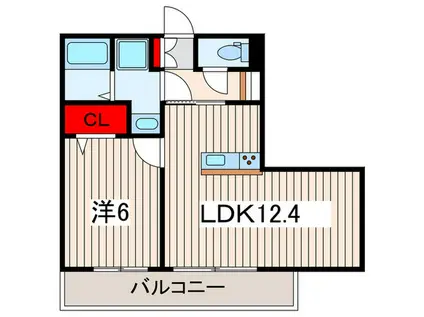 ノーブルヴィラ西大宮(1LDK/1階)の間取り写真