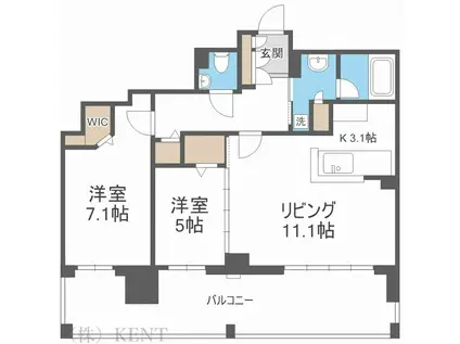 円山ザ・レジデンス(2LDK/3階)の間取り写真