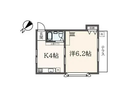 メゾン・ド・シマダ(1K/1階)の間取り写真