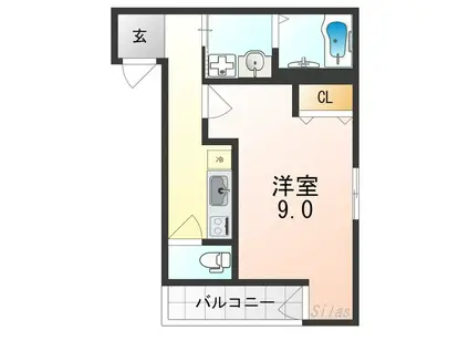 フジパレス北野田I番館(1K/1階)の間取り写真