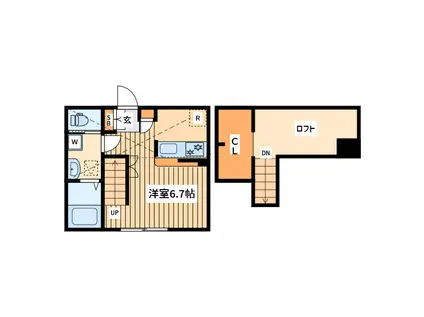 プリマ アート海老名(1K/1階)の間取り写真