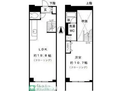 レジディア東桜II(1LDK/4階)の間取り写真