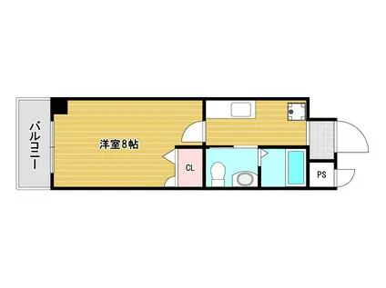 マーベラス下到津(1K/3階)の間取り写真