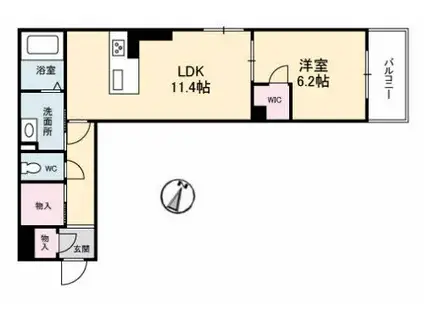 アーテル(1LDK/2階)の間取り写真