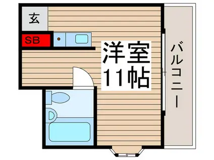 オークハイツ(ワンルーム/3階)の間取り写真