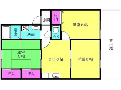 ビワァージュキヨタ(3DK/1階)の間取り写真