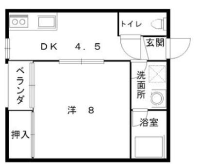 ガーデンパレス(1DK/3階)の間取り写真