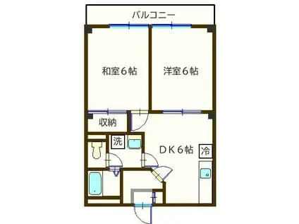 マノアール相模大野(2DK/1階)の間取り写真
