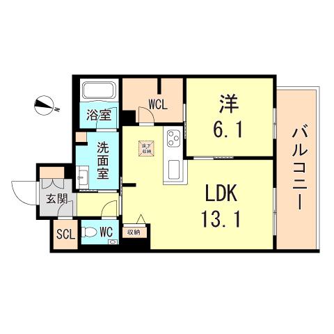 ベル エ ロンプラージュ(1LDK/1階)の間取り写真