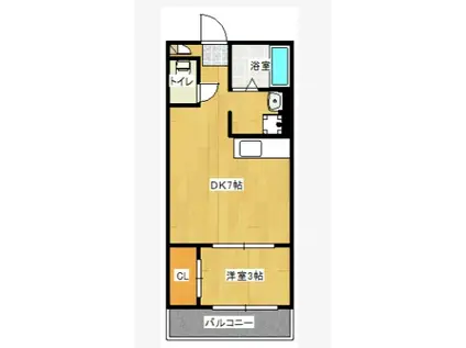 レジデンス諸岡(1DK/1階)の間取り写真