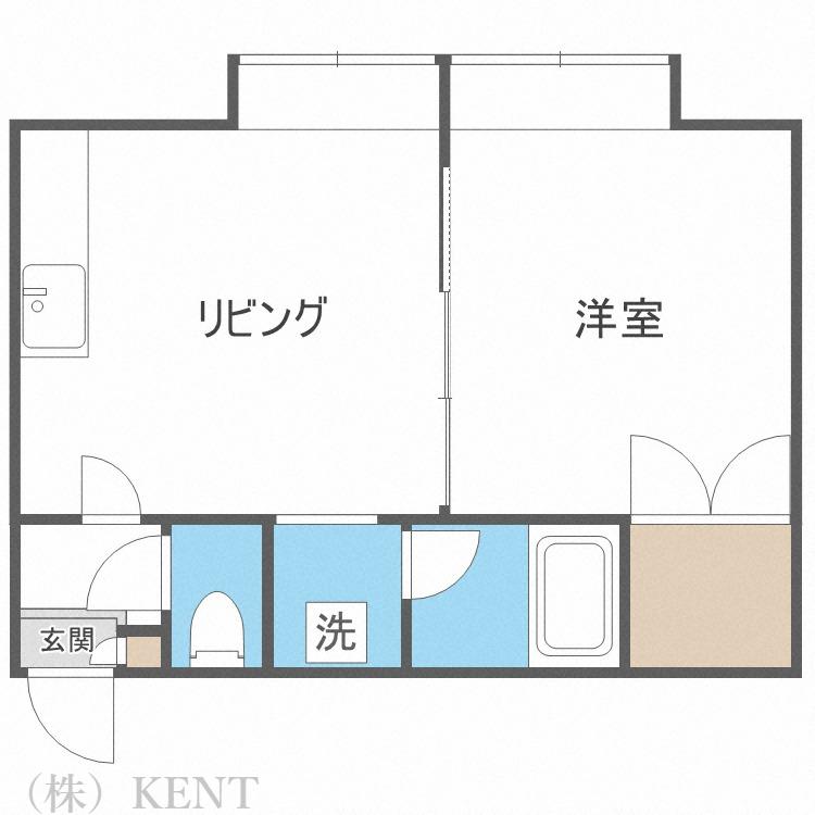 アルカディア発寒南(1LDK/3階)の間取り写真