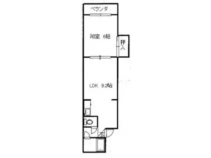 SKマンションII(1LDK/2階)の間取り写真