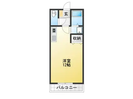 グレイスピア(ワンルーム/1階)の間取り写真