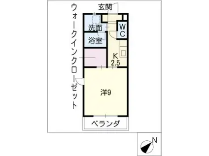 メゾンラポール前山(1K/4階)の間取り写真