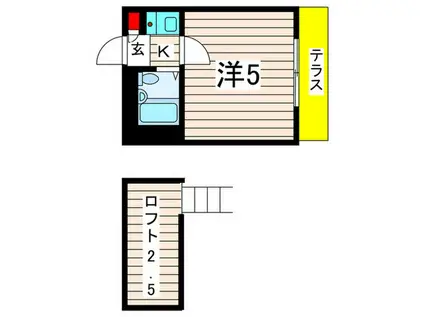 ハイツ・ヴィラNO4(1K/1階)の間取り写真