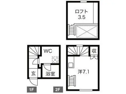 CINQ PORTES(1K/1階)の間取り写真