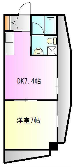 パノラマハイツ第2(1DK/7階)の間取り写真