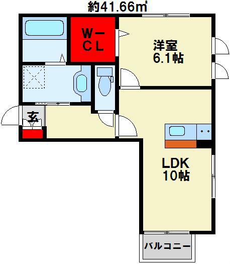 サニーイースト(1LDK/2階)の間取り写真