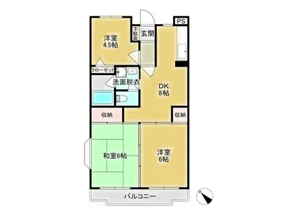 エントピア(3DK/2階)の間取り写真