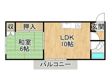 コシコーポラス(1LDK/2階)の間取り写真