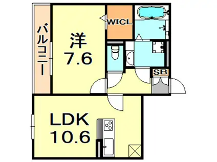 グレイスコート神戸住吉(1LDK/3階)の間取り写真