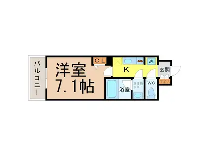 LA DOUCEUR山王(1K/3階)の間取り写真